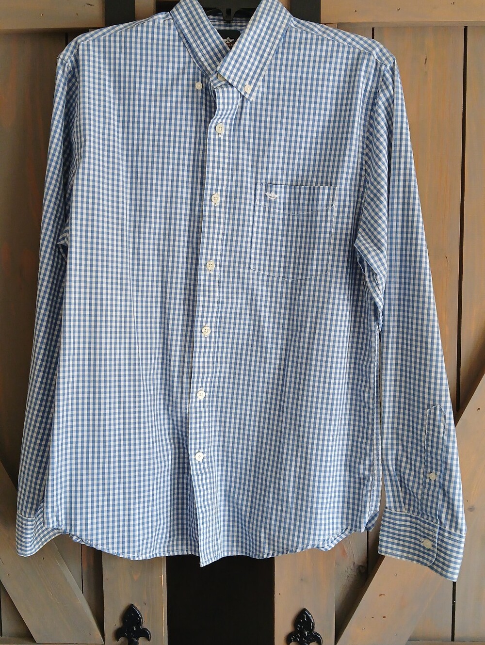 Dockers Light Blue Gingham Button-Down Shirt